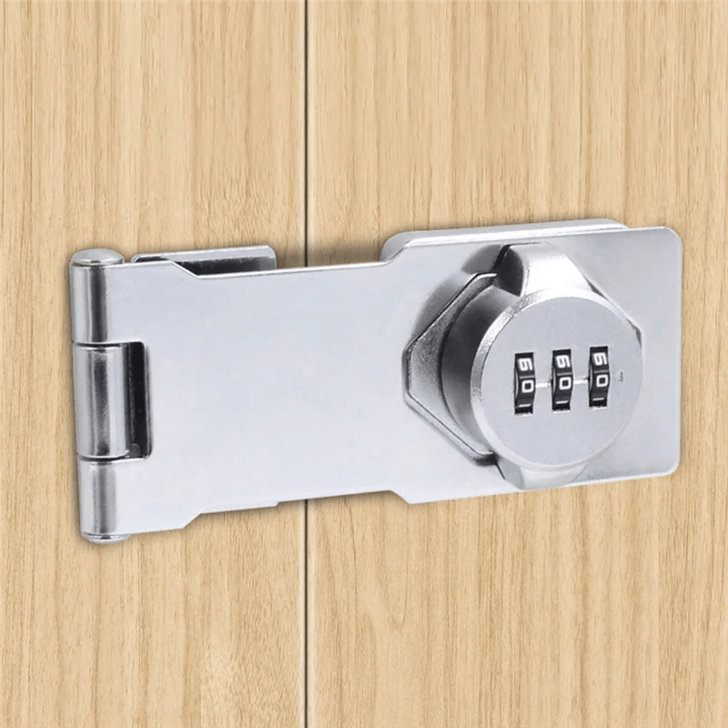 A45M - 2 PCS Cabinet Door Lock Anti - Theft Password Lock Clothes Locker Double Door Buckle Push - Pull Belt Lock Card Drawer Lock - Lacatang Shop