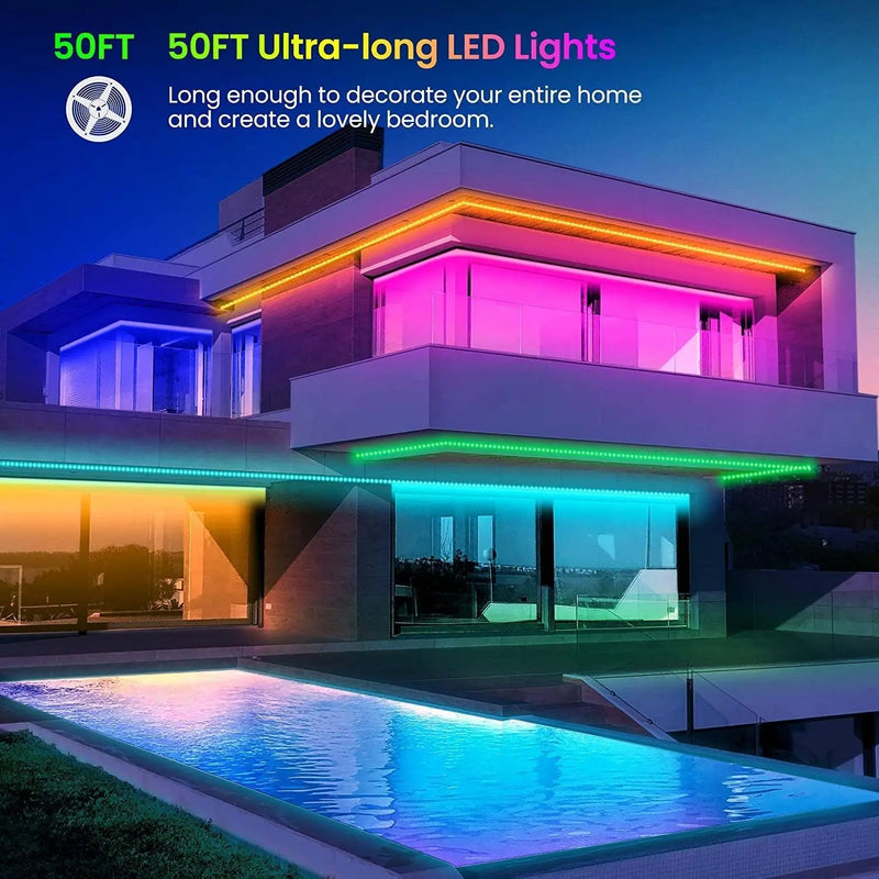 Professional Title: "50ft Bluetooth LED Strip Lights with Color Changing, Music Sync, and Dual Control Options" Professional Title: "50ft Bluetooth LED Strip Lights with Color   AliExpress Lacatang Shop 