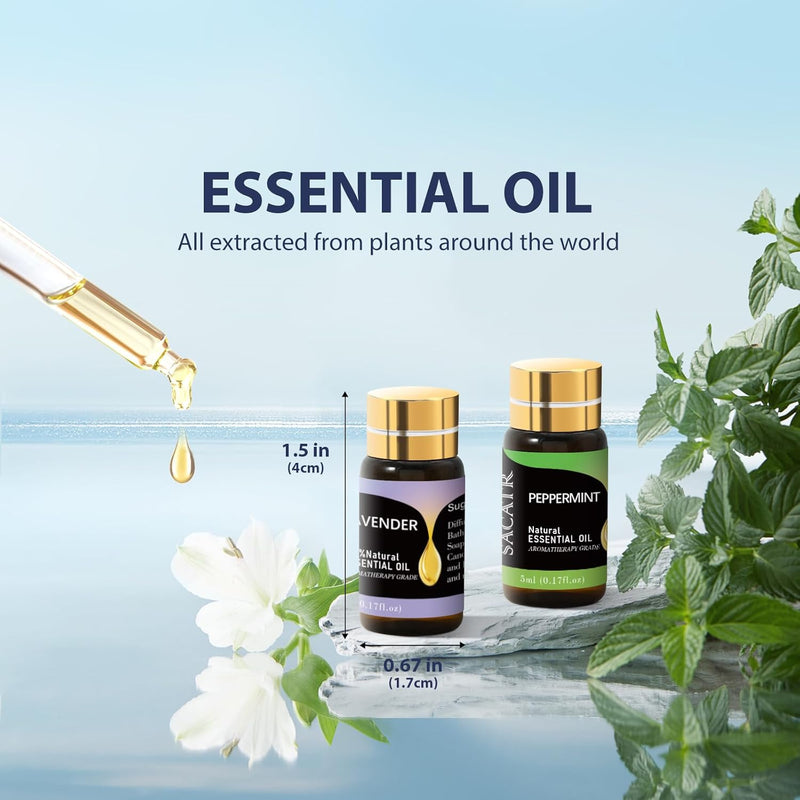 50 Pcs Essential Oils by  Natural Essential Oil Set -Essential Oils Gift Set for Diffuser, Home Care, DIY Candle and Soap Making(50 * 5ML)