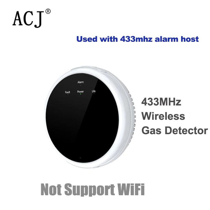 ACJ 433MHz Gas Leak Sensor Alarm Optional Use For Home Security System Natural Combustible Detector For Home Kitchen - Lacatang Shop