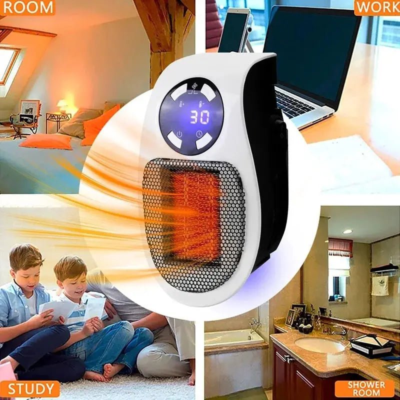 ABBN - Ultra Air Heater, 2025 Upgraded Plug In Heater, Ultra Air Heater With Adjustable Thermostat Time And Led Display EU Plug - Lacatang Shop