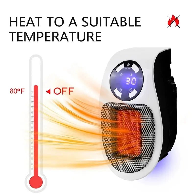 ABMR - Ultra Air Heater, 2025 Upgraded Plug In Heater, Ultra Air Heater With Adjustable Thermostat Time And Led Display EU Plug - Lacatang Shop