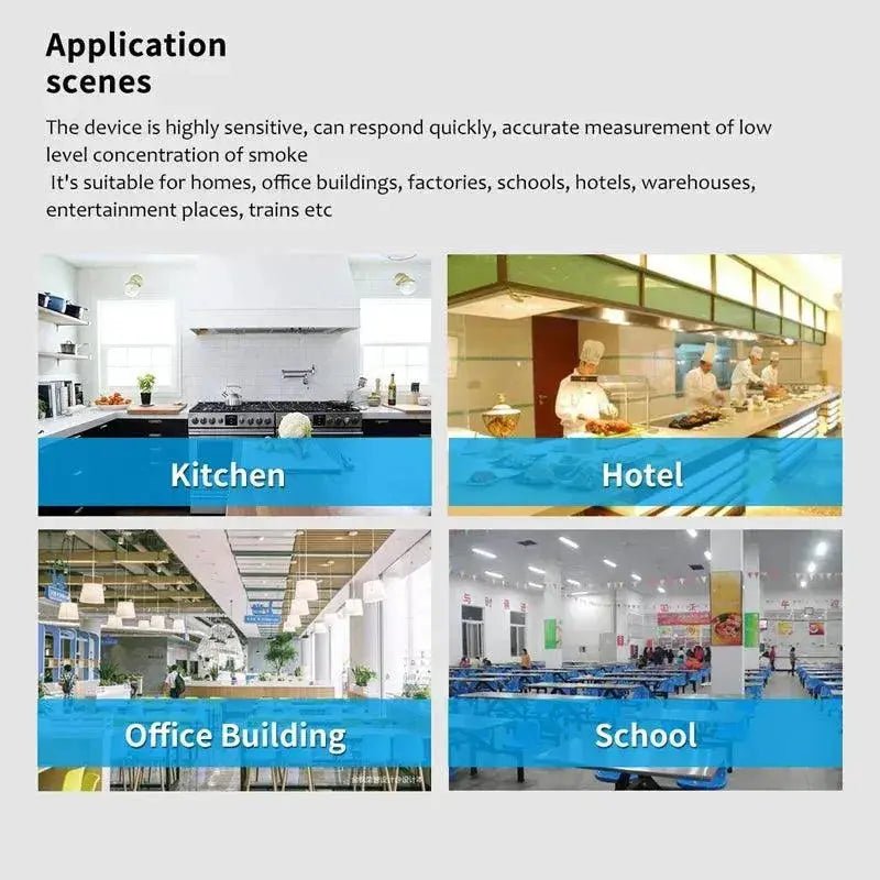 ACJ 433MHz Gas Leak Sensor Alarm Optional Use For Home Security System Natural Combustible Detector For Home Kitchen - Lacatang Shop