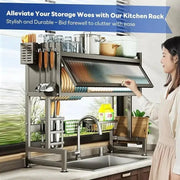 Adjustable Kitchen Dish Rack with Dust Cover - Lacatang Shop