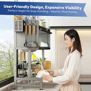 Adjustable Kitchen Dish Rack with Dust Cover - Lacatang Shop