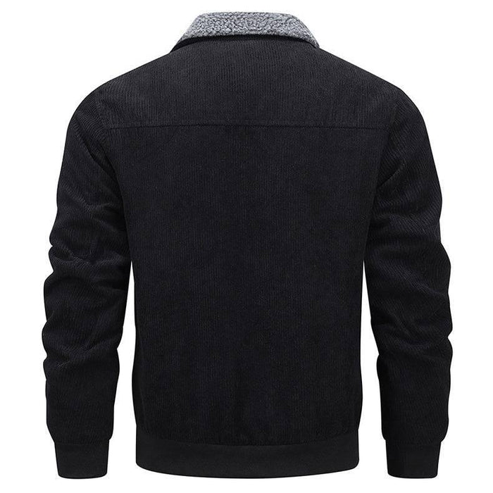 Winter Lapel Fleece Jacket With Pockets Warm Thicken Cotton Coat Men's Clothing - Lacatang Shop