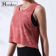 Women’s Camouflage Running Vest Fitness Crop Top - Sleeveless Mesh Yoga