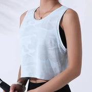 Women Camouflage Running Vest Fitness Crop Top Sleeveless Mesh Yoga Women’s Camouflage Running Vest - Fitness Crop Top Sleeveless Yoga Equipment & Accessories AliExpress Lacatang Shop 