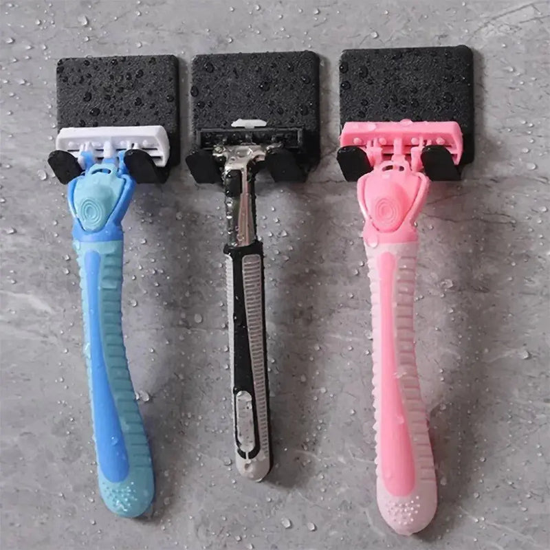 2 or 4 Piece Adhesive Razor Holder Set, Wall-Mounted Bathroom Shower Hooks
