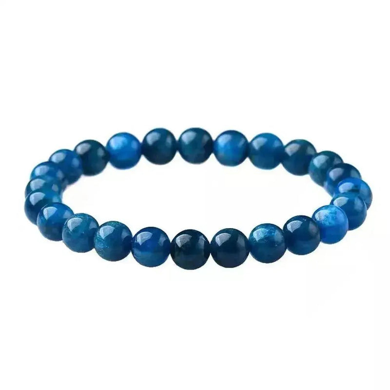 Apatite Beaded Bracelets Handmade Reiki Healing Meditation Fashion Couple Jewelry Elastic Rope Polish Natural Mineral Bangles - Lacatang Shop