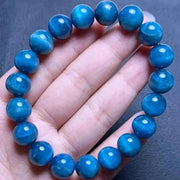 Apatite Beaded Bracelets Handmade Reiki Healing Meditation Fashion Couple Jewelry Elastic Rope Polish Natural Mineral Bangles - Lacatang Shop