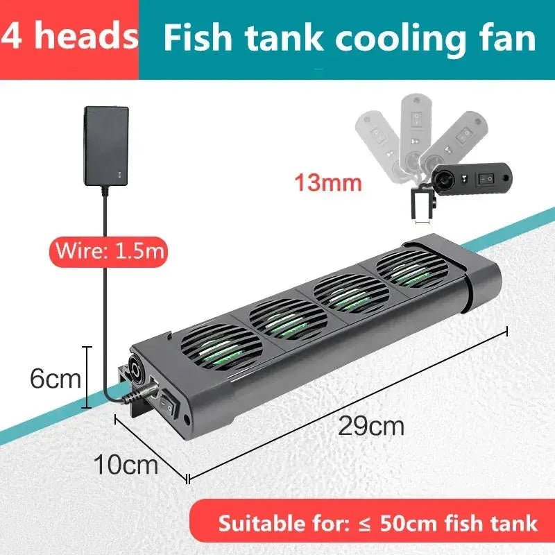 Aquarium Cooling Fan System for Fish Tanks - Adjustable Temperature Control with 2/3/4/5 Fan Options for Marine and Pond Use - Lacatang Shop