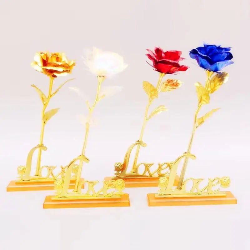 Artificial Flowers 24K Gold Rose with Box New Year Valentine Day Roses - Lacatang Shop