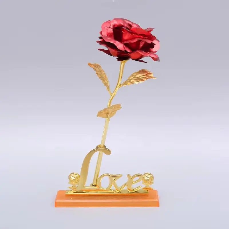 Artificial Flowers 24K Gold Rose with Box New Year Valentine Day Roses - Lacatang Shop
