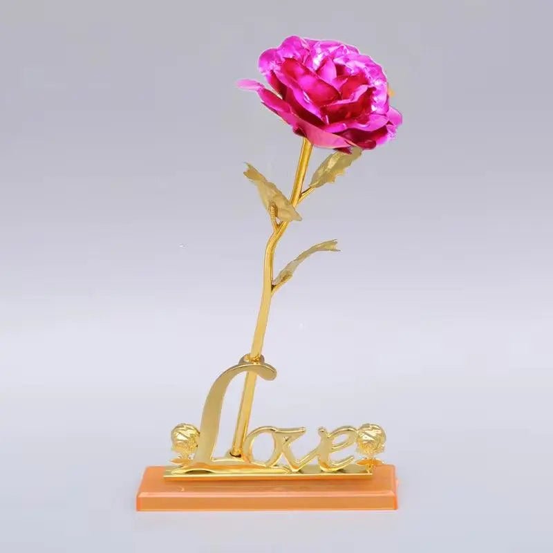 Artificial Flowers 24K Gold Rose with Box New Year Valentine Day Roses - Lacatang Shop