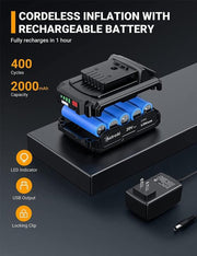Astroai Cordless Tire Inflator Portable Air Compressor for Car 160PSI with HD Screen, 3 Power Sources & Dual Powerful Motors, Heavy Duty Air Pump Inflation/Deflation Father Day Gifts - Lacatang Shop