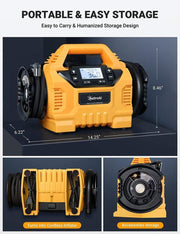 Astroai Cordless Tire Inflator Portable Air Compressor for Car 160PSI with HD Screen, 3 Power Sources & Dual Powerful Motors, Heavy Duty Air Pump Inflation/Deflation Father Day Gifts - Lacatang Shop