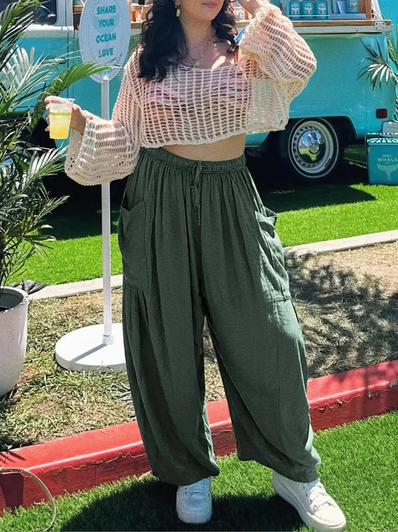 Autumn and Winter Women's 9 Branch Warehouse Harlan Pants Casual Loose - Lacatang Shop