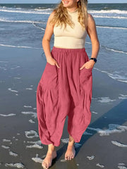 Autumn and Winter Women's 9 Branch Warehouse Harlan Pants Casual Loose - Lacatang Shop