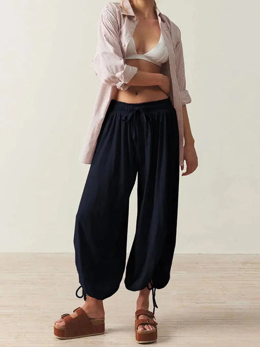Autumn solid color casual women's loose pants casual pants Haren - Lacatang Shop