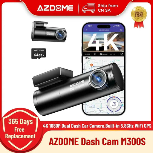 AZDOME Dash Cam M300S 4K 1080P Dual Dash Car Camera Built - in 5.8GHz - Lacatang Shop