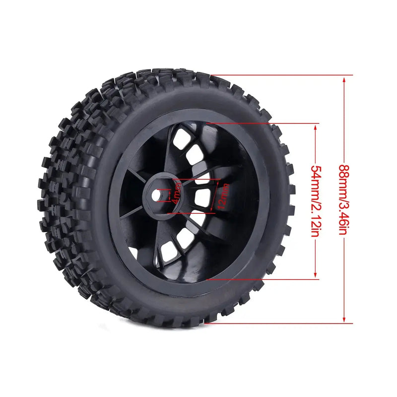 4 Pcs 88mm Buggy Tires Wheel Tyre for 1/10 Wltoys 104001 Tamiya TT-02B DT-02 RC Car Off Road Rally Racing Rims Upgrades Parts AliExpress