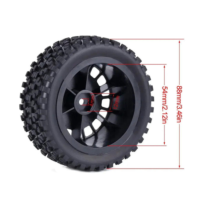 4 Pcs 88mm Buggy Tires Wheel Tyre for 1/10 Wltoys 104001 Tamiya TT-02B DT-02 RC Car Off Road Rally Racing Rims Upgrades Parts - Lacatang Shop