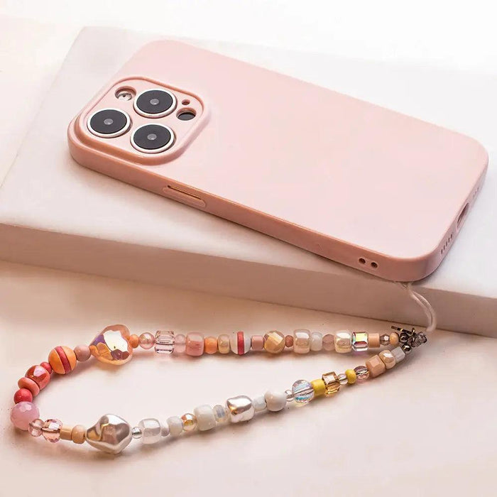 Colorful Love Heart Beads Cell Phone Chain New Beaded Phone Strap Handmade Love Charm Jewelry - Lacatang Shop