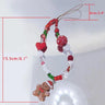 Gingerbread Man Mobile Phone Charm Strap Chain Lanyard Cute Red Green Clear Acrylic Bead Women Christmas Gifts Cellphone Jewelry - Lacatang Shop