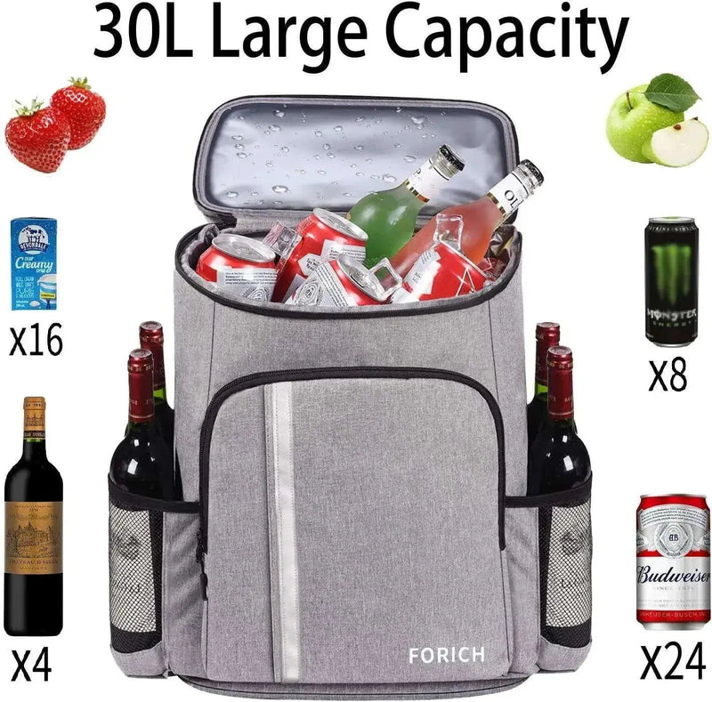 Backpack Cooler Leakproof Insulated Waterproof Backpack Cooler Bag, Lightweight Soft Beach Cooler Backpack for Men Women to Work Lunch Picnics Camping Hiking, 30 Cans - Lacatang Shop