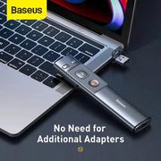 Baseus Wireless Presenter Pen 2.4Ghz USB C Adapter Handheld Remote Control Pointer Red Pen PPT Power Point Presentation Pointer - Lacatang Shop