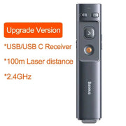 Baseus Wireless Presenter Pen 2.4Ghz USB C Adapter Handheld Remote Control Pointer Red Pen PPT Power Point Presentation Pointer - Lacatang Shop