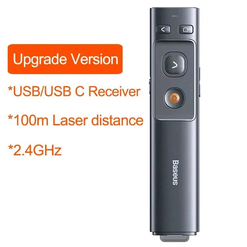 Baseus Wireless Presenter Pen 2.4Ghz USB C Adapter Handheld Remote Control Pointer Red Pen PPT Power Point Presentation Pointer - Lacatang Shop