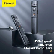 Baseus Wireless Presenter Pen 2.4Ghz USB C Adapter Handheld Remote Control Pointer Red Pen PPT Power Point Presentation Pointer - Lacatang Shop