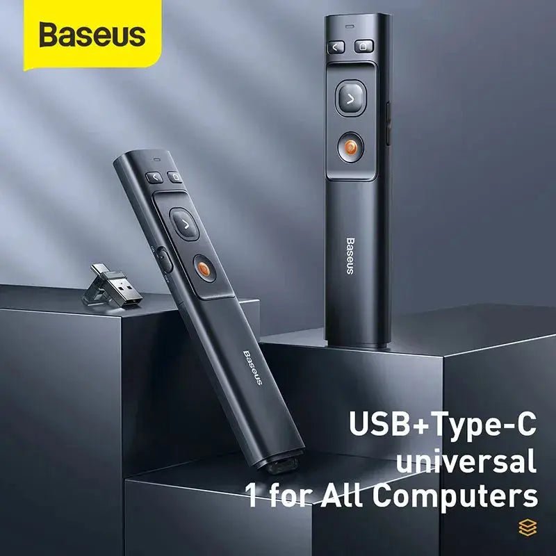 Baseus Wireless Presenter Pen 2.4Ghz USB C Adapter Handheld Remote Control Pointer Red Pen PPT Power Point Presentation Pointer - Lacatang Shop