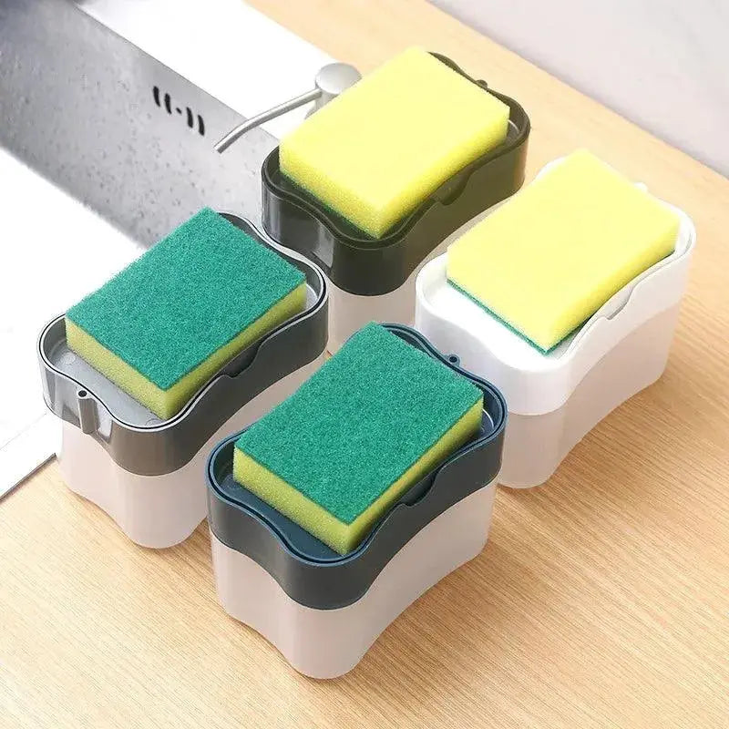 Dish Soap Dispenser Kitchen Liquid Soap Dispenser Sponge Caddy Soap Pump Dispenser with Sponge Holder Kitchen Cleaner Dish Soap Dispenser with Sponge Holder - Kitchen Soap Pump Caddy  AliExpress Lacatang Shop 