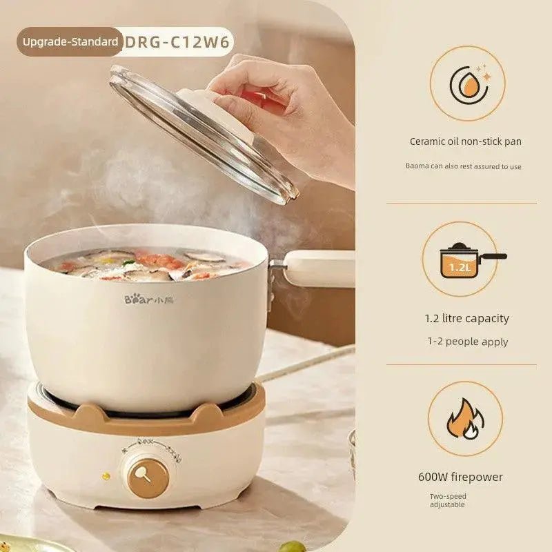 Bear Split Electric Caldron Dormitory Students Pot For Home Multi - Functional Milk Pot Cooking Noodle Pot Small Electric Pot Electric Food Warmer - Lacatang Shop