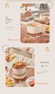 Bear Split Electric Caldron Dormitory Students Pot For Home Multi - Functional Milk Pot Cooking Noodle Pot Small Electric Pot Electric Food Warmer - Lacatang Shop