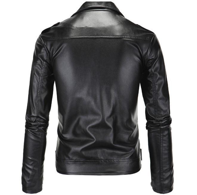 Ninja Stealth Black Mens Faux Leather Biker Jacket - Lacatang Shop