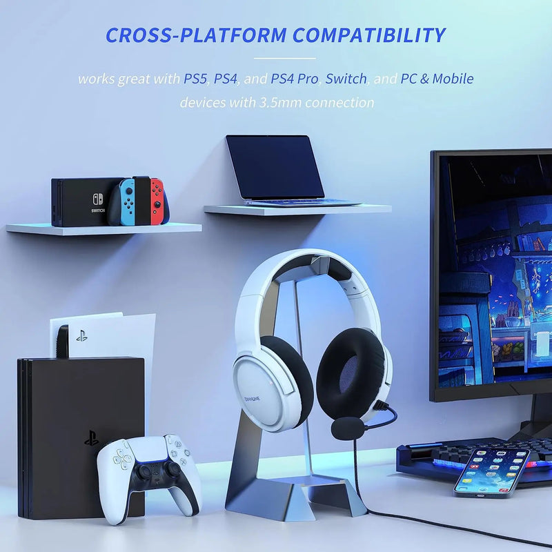 BINNUNE Gaming Headset with Mic for PS4 PS5 Xbox Series X|S Xbox One PC Switch Wired Gaming Headphones for Playstation 5 Xbox 1 - Lacatang Shop