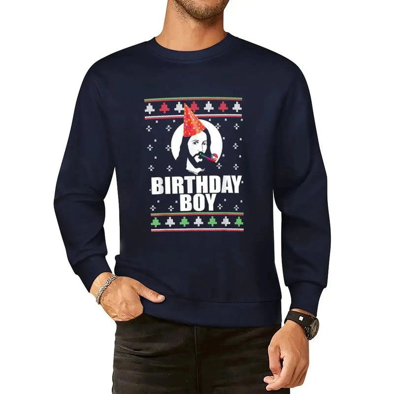 BIRTHDAY BOY JESUS Funny Ugly Christmas Sweater Design Xmas Pullover Hoodie male clothes new in hoodies & sweatshirts - Lacatang Shop