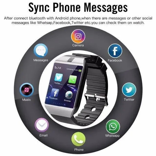 Bluetooth Watch DZ09 TF SIM Camera IOS Android - Lacatang Shop