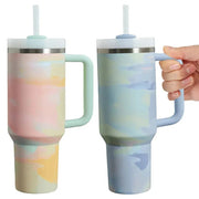 Brand 40 Oz Tumbler With Lids And Straws Handle Straw Stainless Steel Vacuum Insulated Iced Coffee Mugs Thermal Cups for Car - Lacatang Shop