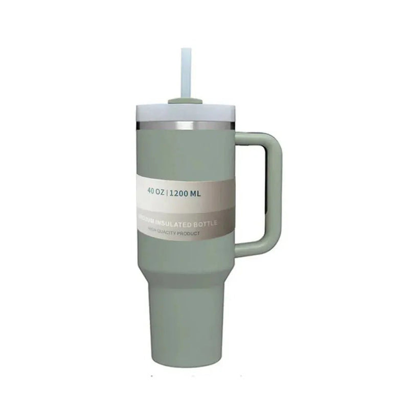 Brand 40 Oz Tumbler With Lids And Straws Handle Straw Stainless Steel Vacuum Insulated Iced Coffee Mugs Thermal Cups for Car - Lacatang Shop
