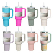 Brand 40 Oz Tumbler With Lids And Straws Handle Straw Stainless Steel Vacuum Insulated Iced Coffee Mugs Thermal Cups for Car - Lacatang Shop
