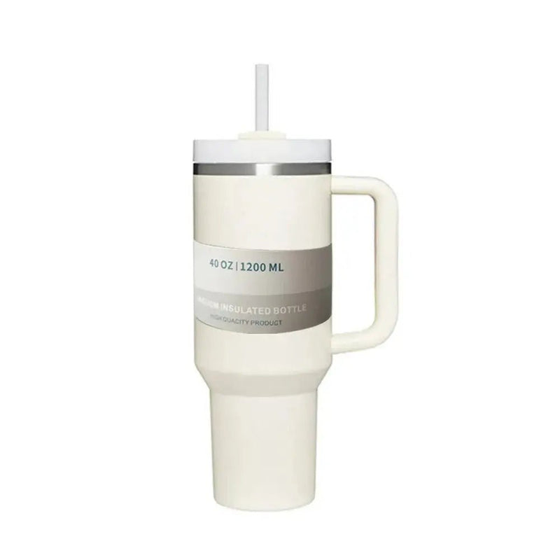 Brand 40 Oz Tumbler With Lids And Straws Handle Straw Stainless Steel Vacuum Insulated Iced Coffee Mugs Thermal Cups for Car - Lacatang Shop