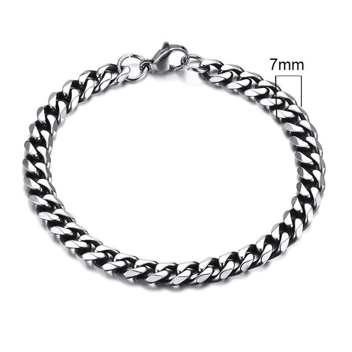 Vnox 3-11mm Chunky Miami Curb Chain Bracelet for Men, Stainless Steel Cuban Link Chain Wristband Classic Punk Heavy Male Jewelry - Lacatang Shop