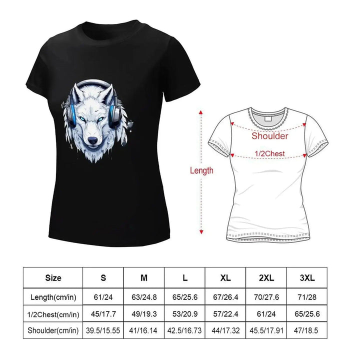 Wolf Gamer T-Shirt summer clothes funny animal print shirt for girls oversized t shirts for Women - Lacatang Shop