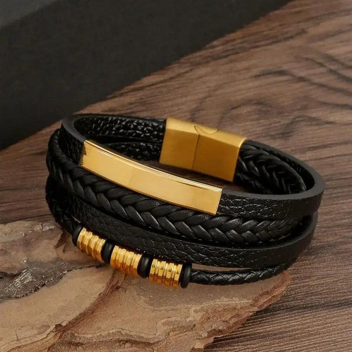 Classic Men's Leather Bracelet New Style Hand-woven Multi-layer Combination Accessory Fashion Man Jewelry Wholesale Dropshipping - Lacatang Shop