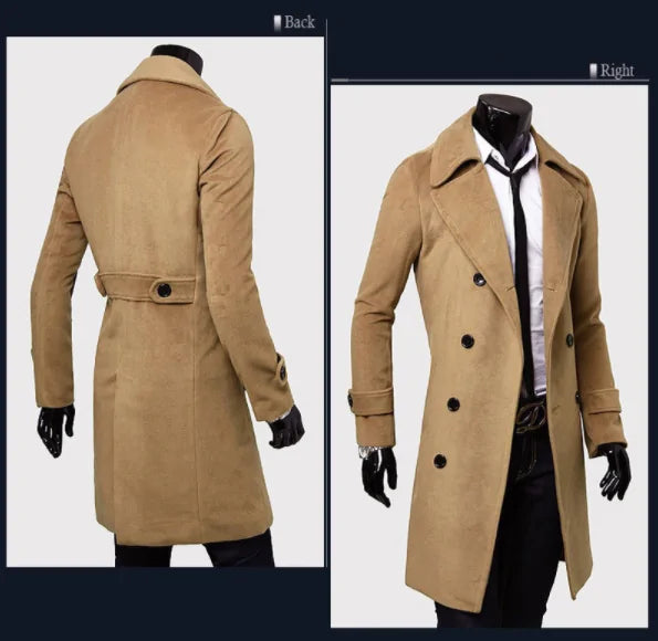 Classic Men's Long Overcoat